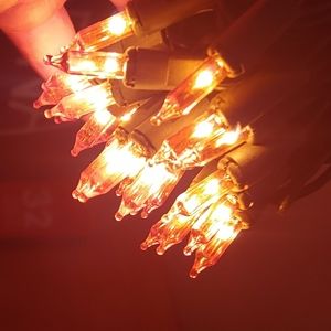 2 Set Totally Ghoul Halloween 50 Orange String Lights Set Indoor/Outdoor Vintage